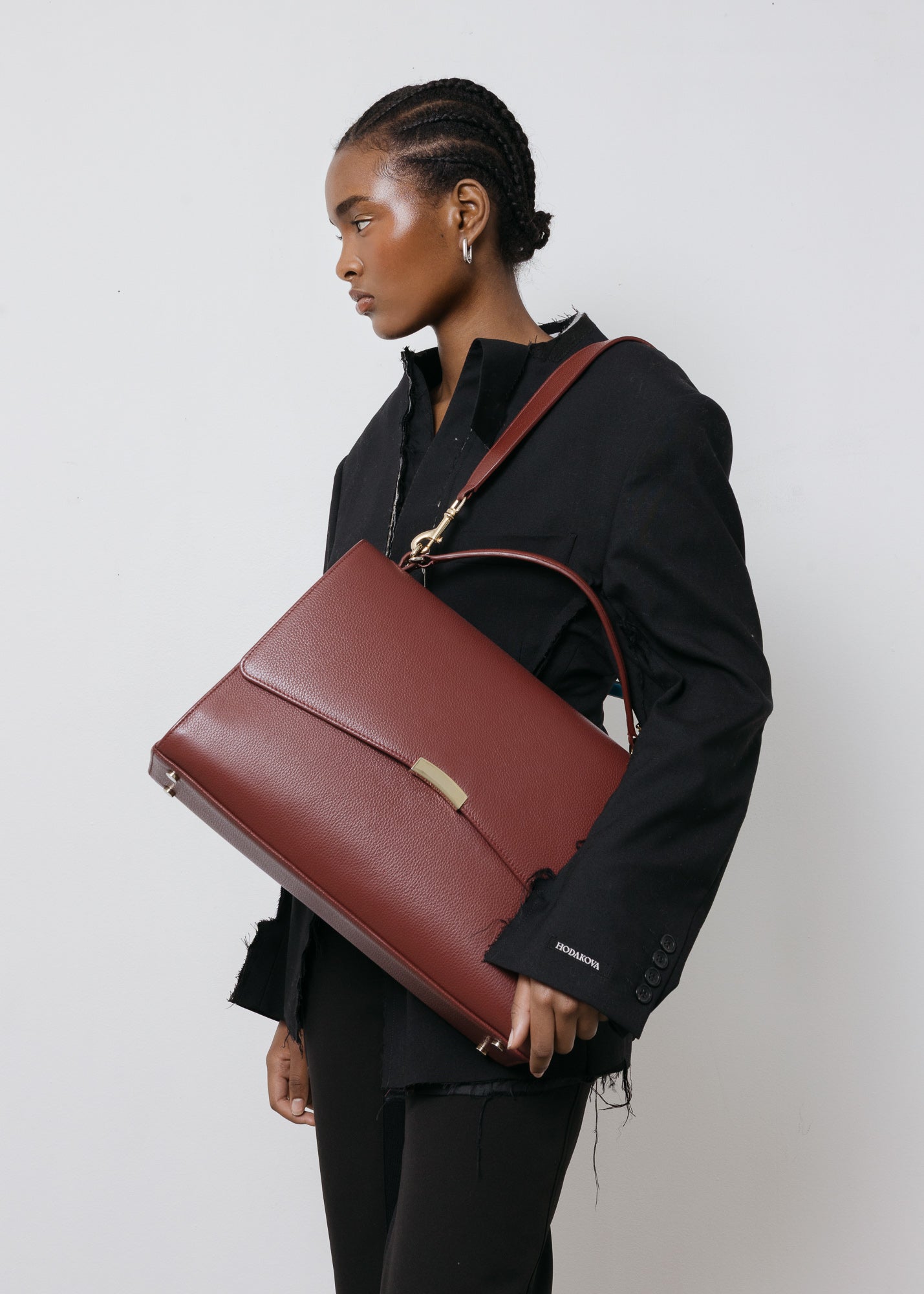 Signature Briefcase - Burgundy/Gold
