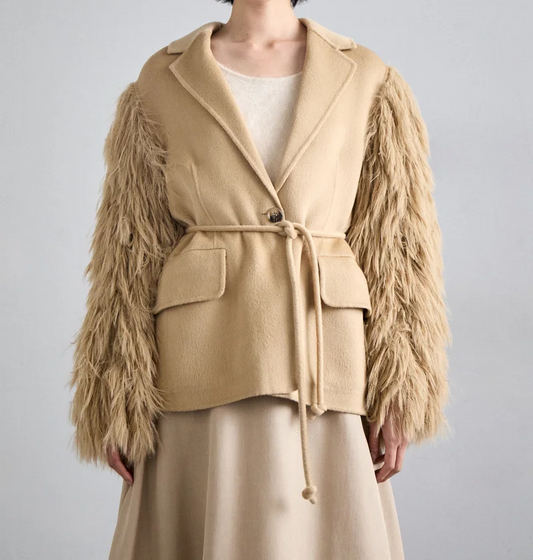 Fringed woolen suit jacket
