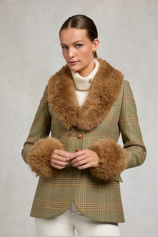 Faux Fur Three-Piece Suit - Cuffs + Shawl