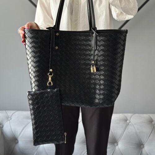 Double-sided woven tote bag