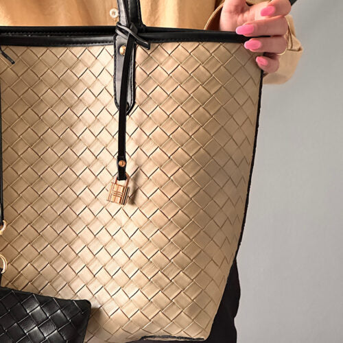 Double-sided woven tote bag