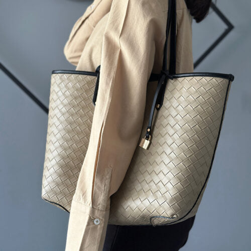 Double-sided woven tote bag