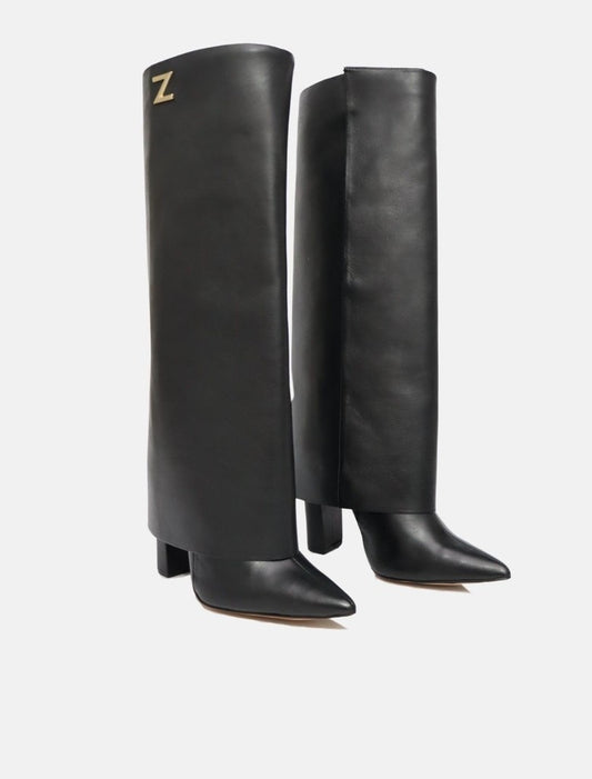 Premium leather high heel boots