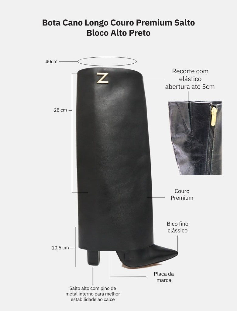 Premium leather high heel boots