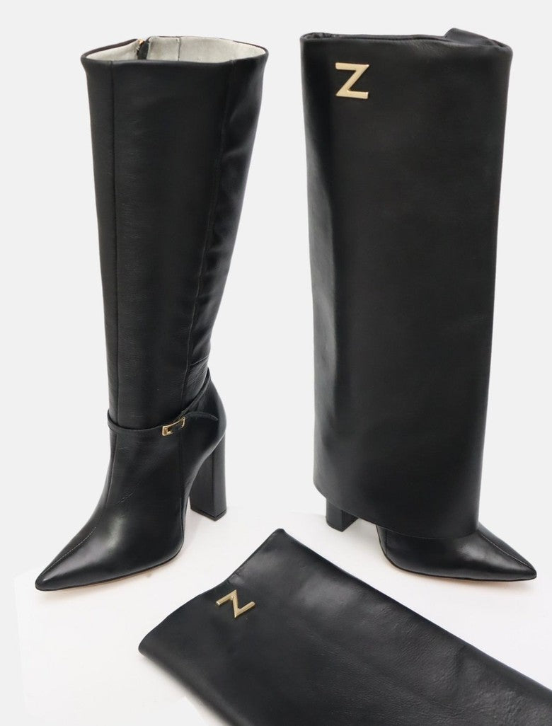 Premium leather high heel boots