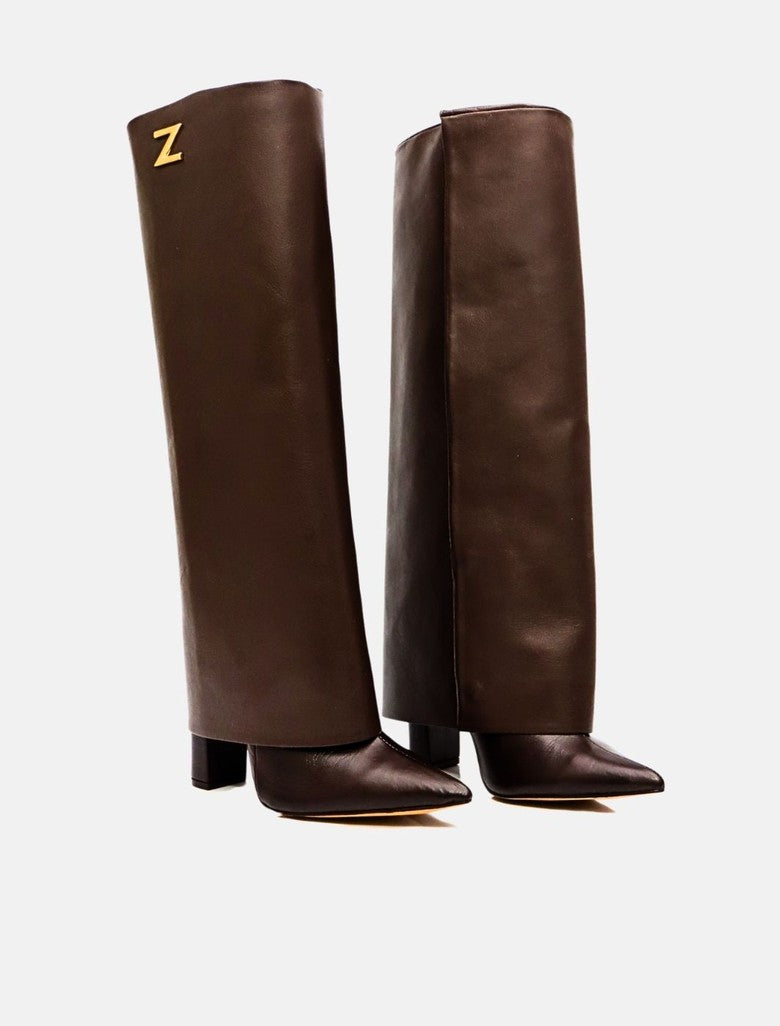 Premium leather high heel boots