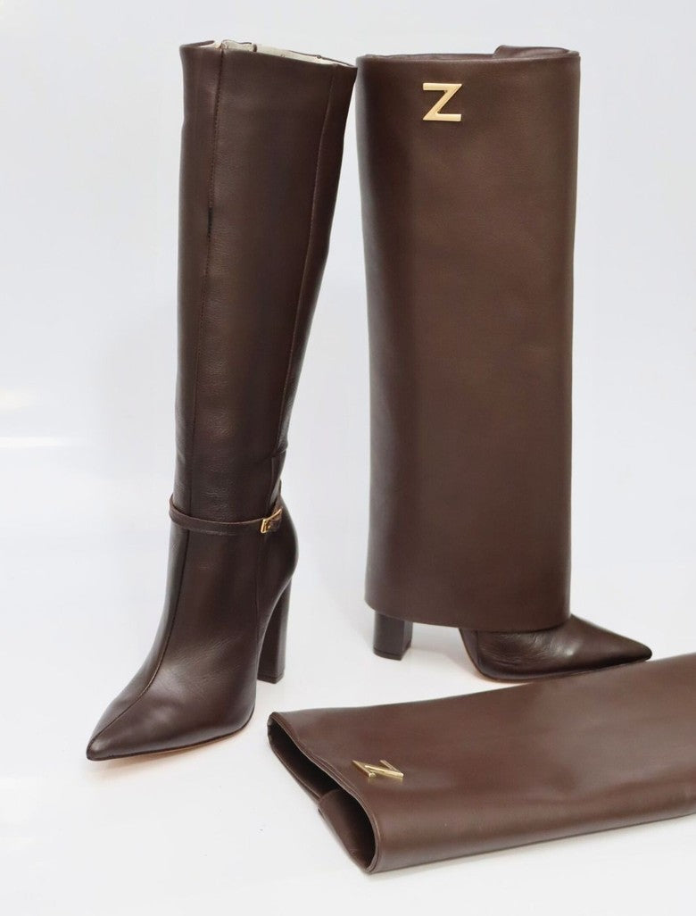 Premium leather high heel boots