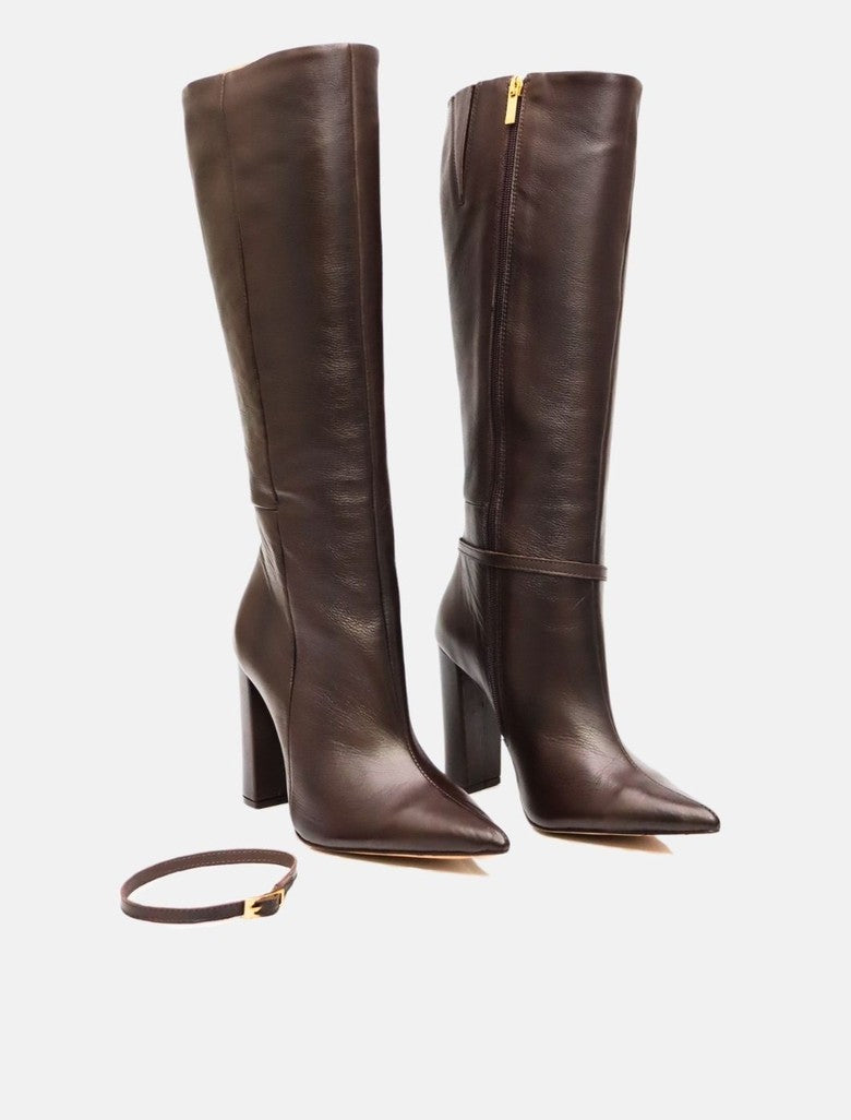 Premium leather high heel boots