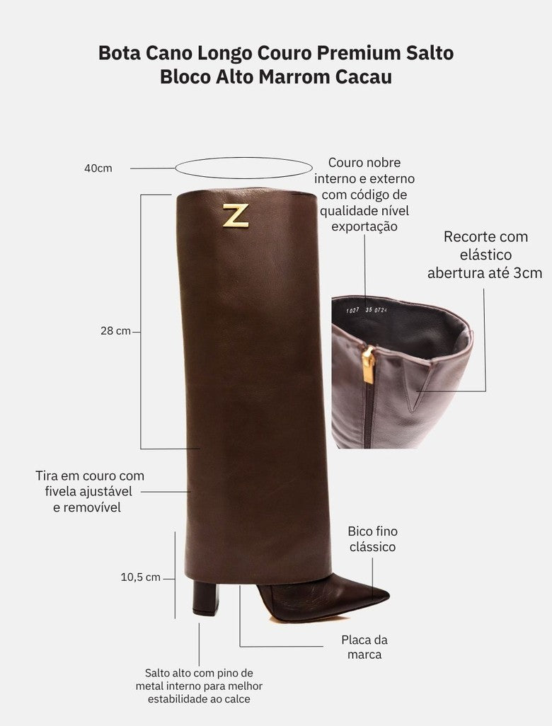 Premium leather high heel boots