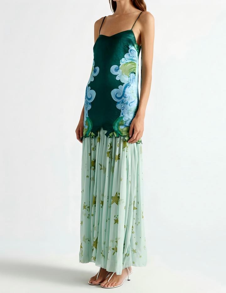 Low-waisted halter dress