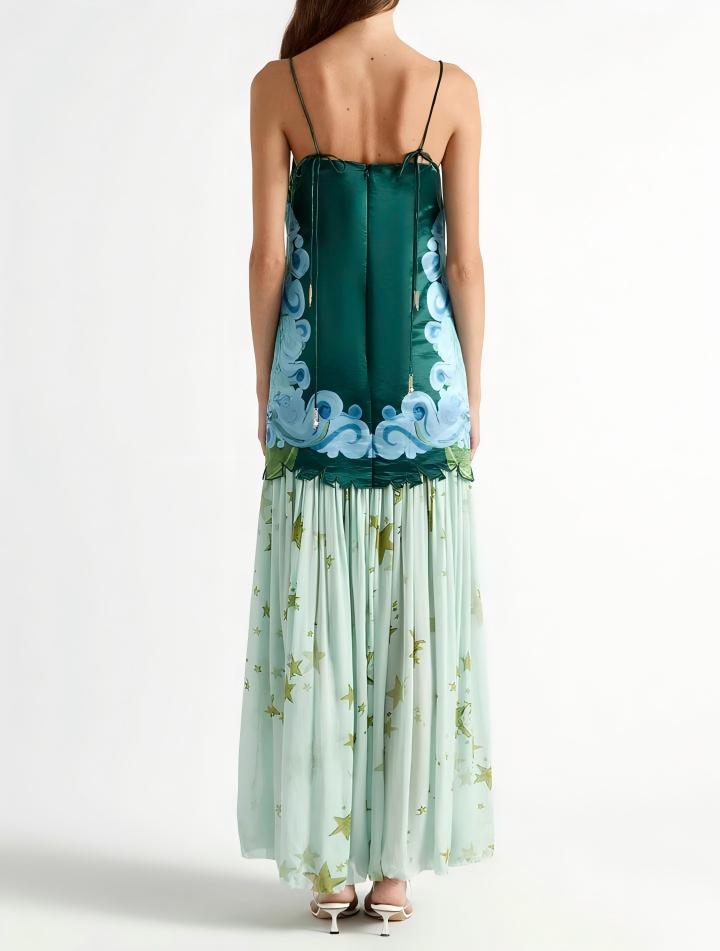 Low-waisted halter dress