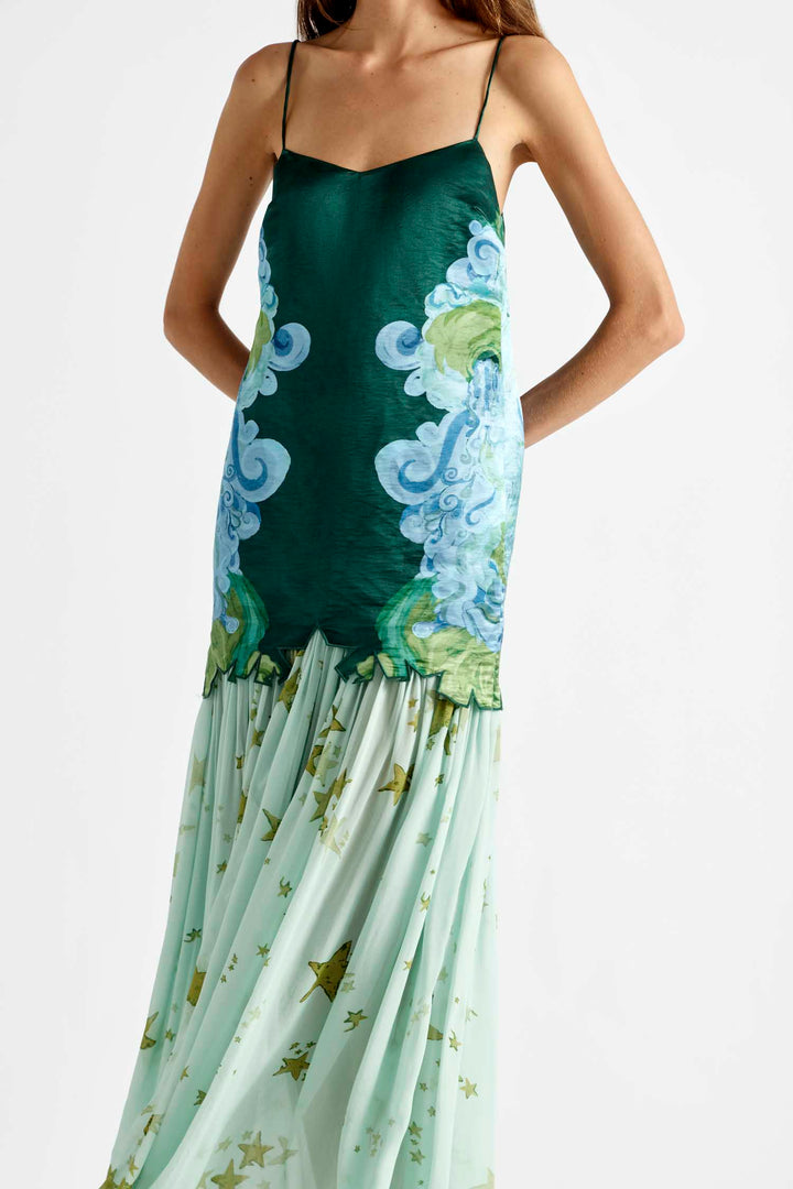 Low-waisted halter dress