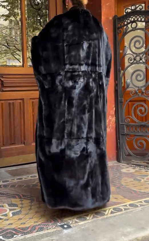Long over-the-knee mink coat