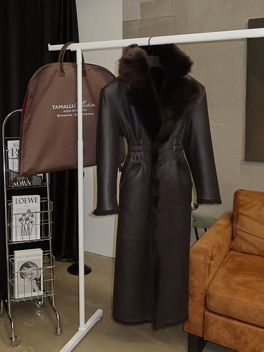 Double-sided slim-fit sheepskin coat