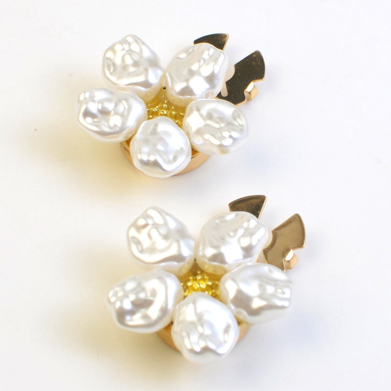 Alloy Pearl Rhinestone Shirt Cufflinks Button Cover Flower Buckle Button Set