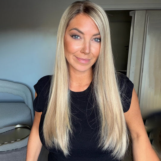 Root Gradient Blonde Straight Long Wig