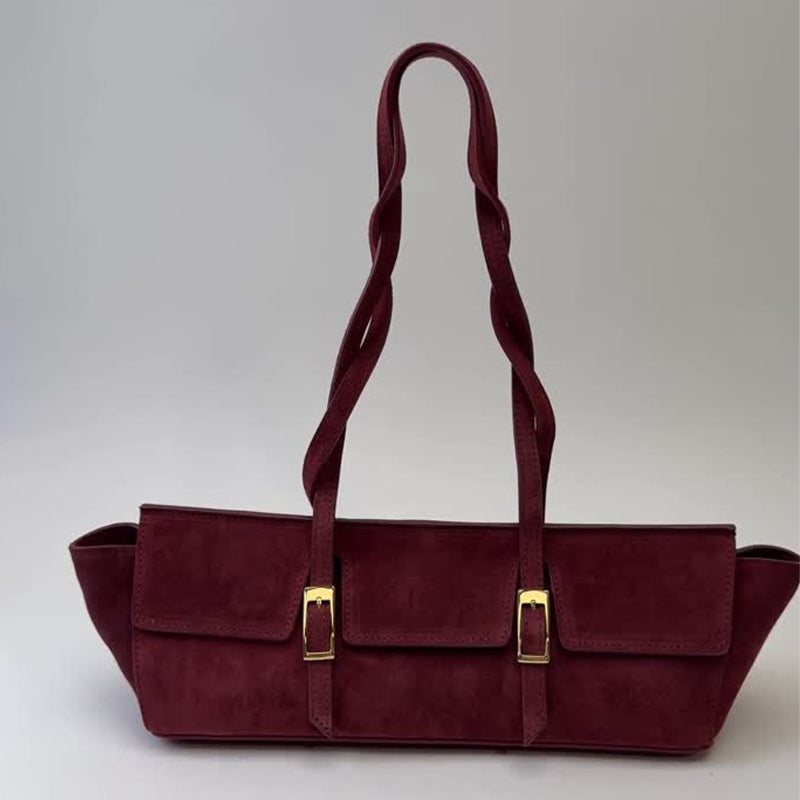 Suede & Leather Large Capacity Handbag Shoulder Bag