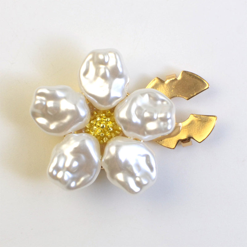 Alloy Pearl Rhinestone Shirt Cufflinks Button Cover Flower Buckle Button Set
