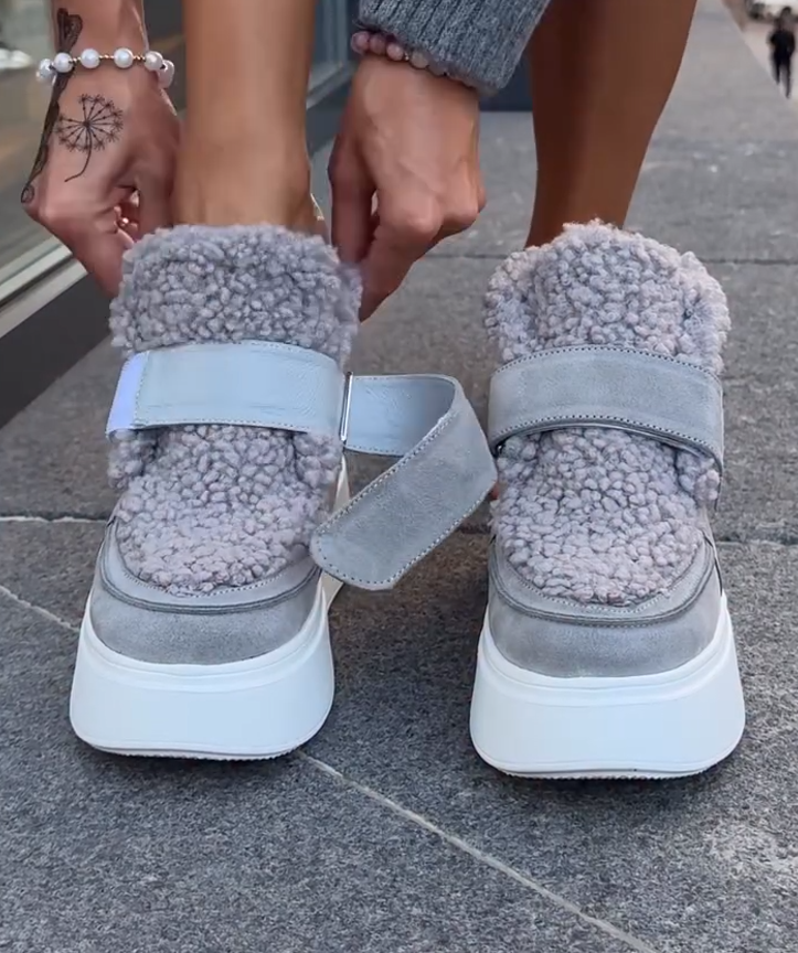 EVA/foam sole lambswool buckle platform shoes