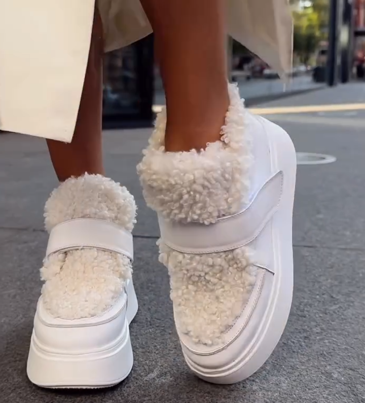 EVA/foam sole lambswool buckle platform shoes