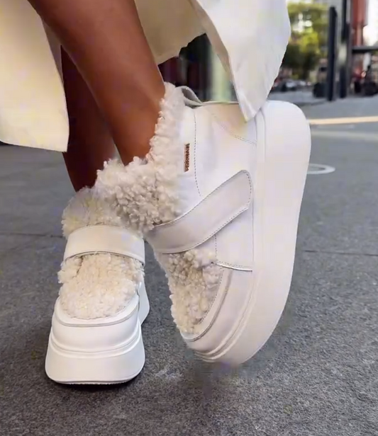 EVA/foam sole lambswool buckle platform shoes
