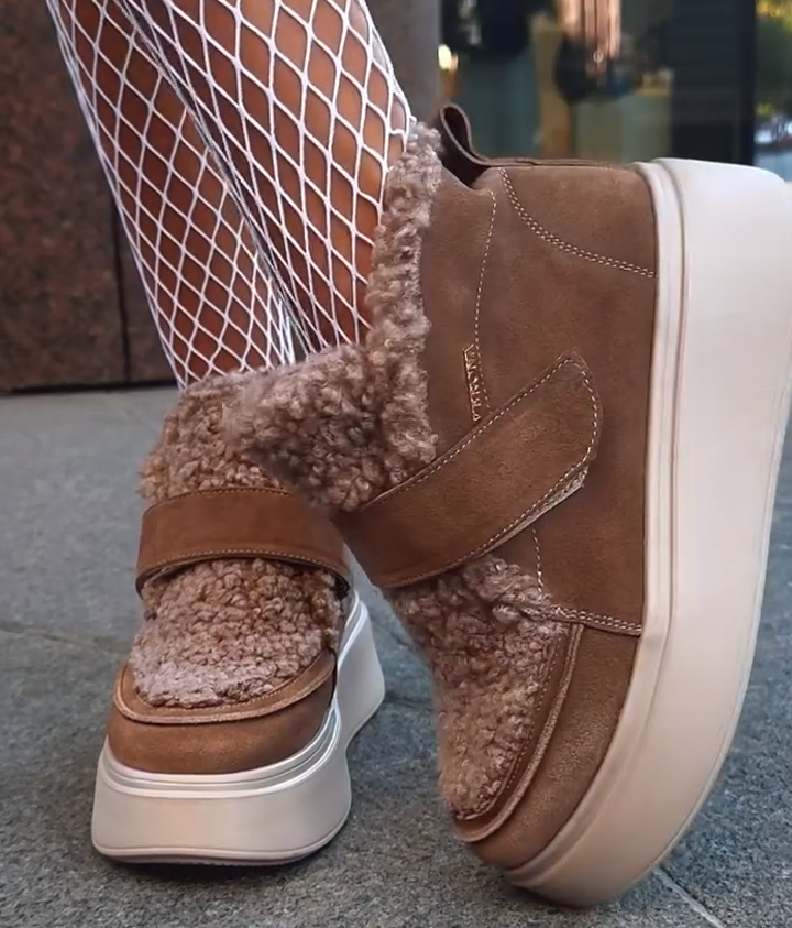 EVA/foam sole lambswool buckle platform shoes