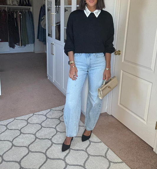 Half-circle beaded chiffon false collar