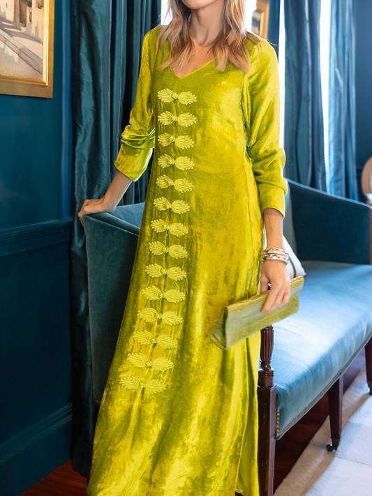 V-Neck Long Sleeve Dress